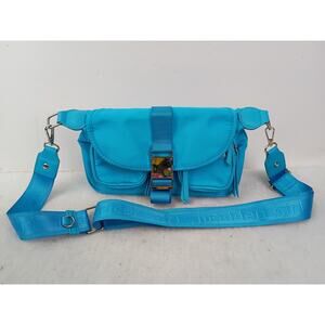Madden Girl Blue Satchel Small Crossbody Bag 3 Zipper Pockets 6 x 10